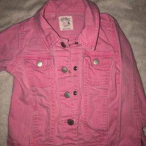 Little girls pink denim jacket